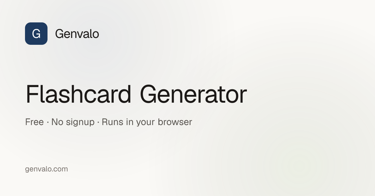 Free Printable Flashcard Maker | Create Front & Back Study Cards as PDF