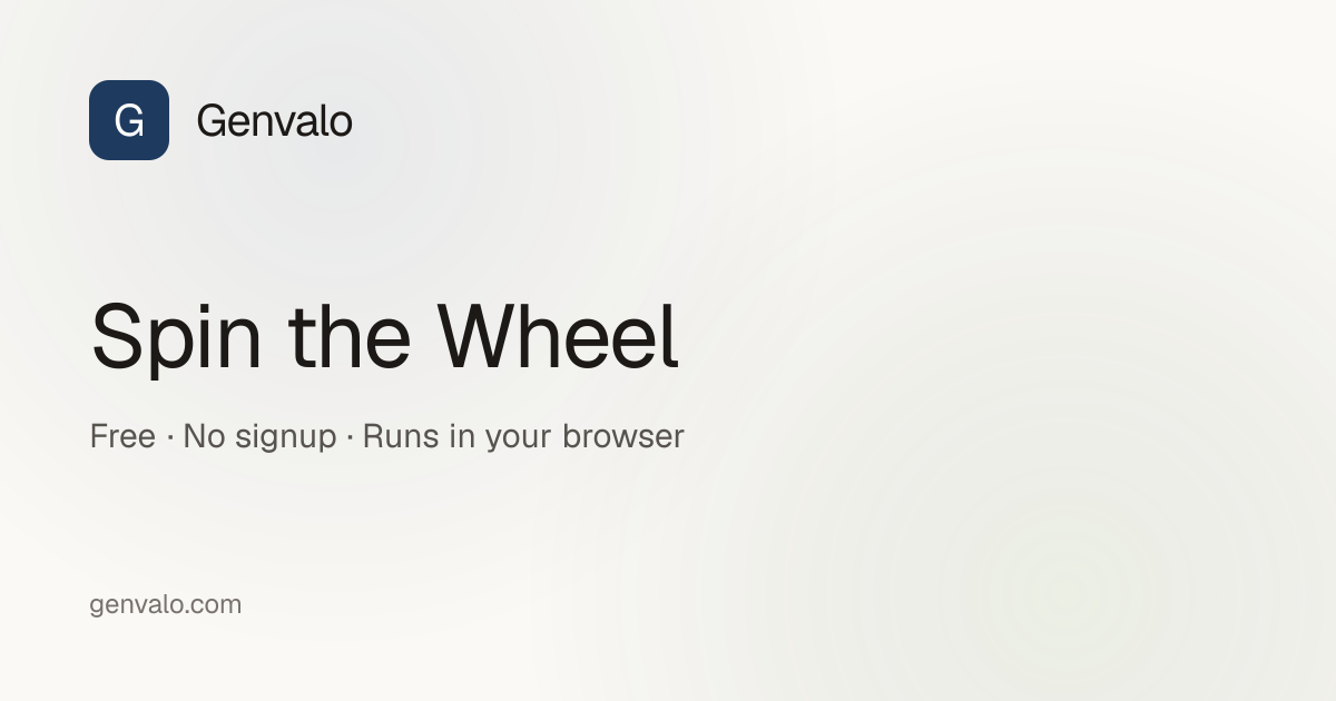 Spin the Wheel — Random Picker Wheel Online Free | Genvalo